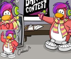 puzzel Cadans, ook wel bekend als DJ K-Dance is een paars-haired pinguïn die speelt en creëert muziek en dans