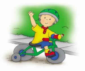 puzzel Caillou, een fiets