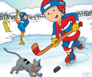 puzzel Caillou en Gilbert, hockey