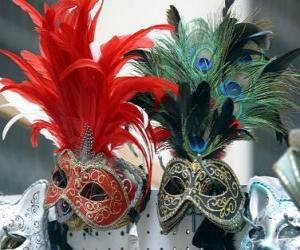 puzzel Carnaval maskers