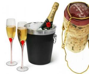 puzzel Champagne is een soort mousserende wijn, geproduceerd door de methode champenoise in de Champagne streek in Frankrijk.