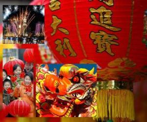 puzzel Chinees Nieuwjaar viering