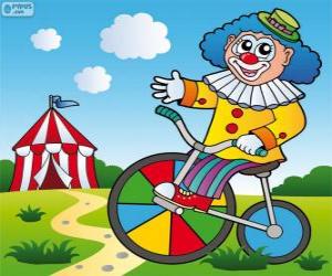 puzzel Clown een fiets