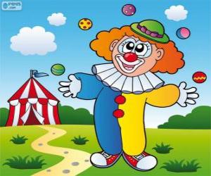 puzzel Clown jongleren