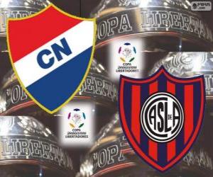 puzzel Club Nacional van Paraguay vs San Lorenzo de Almagro van Argentinië. Finale Copa Libertadores 2014