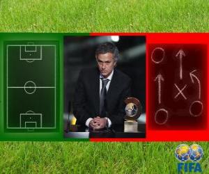 puzzel Coach van het Jaar FIFA 2010 voor het voetbal Heren winnaar Jose Mourinho