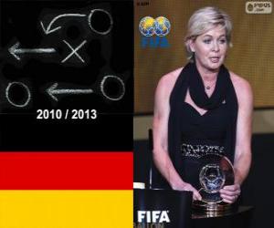 puzzel Coach van het jaar FIFA 2013 voor vrouwen voetbal winnaar Silvia Neid