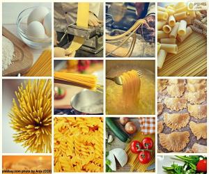 puzzel Collage van pasta