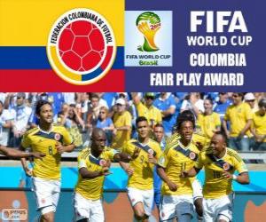 puzzel Colombia, Fair Play award. Brazilië 2014 Wereldkampioenschap voetbal