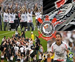 puzzel Corinthians, kampioen van de Braziliaanse voetbalbond kampioenschap in 2011. Brasileirão 2011