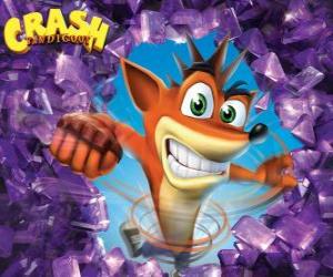 puzzel Crash Bandicoot, hoofdpersoon van de video game Crash Bandicoot