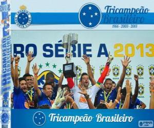 puzzel Cruzeiro, kampioen van de Braziliaanse voetbalbond kampioenschap in 2013. Brasileirão 2013