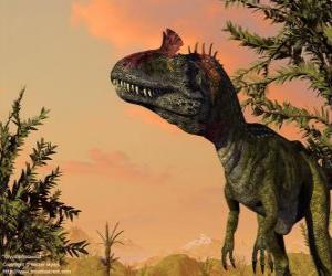 puzzel Cryolophosaurus, wordt de volksmond bekend als Elvisaurus, dus lijkt op het kapsel van de populaire popster Elvis Presley.