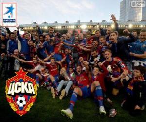 puzzel CSKA Moskou, kampionen Premier Liga 2013-2014, de Russische football league