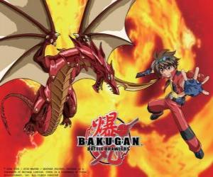 puzzel Dan Kuso en zijn Bakugan Pyrus Drago voogd