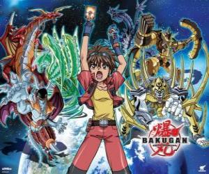 puzzel Dan Kuso, leider van de Bakugan met een van hen