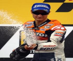 puzzel Dani Pedrosa in het podium