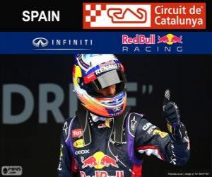 puzzel Daniel Ricciardo - Red Bull - Grand Prix van Spanje 2014, 3e ingedeeld