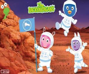 puzzel De Backyardigans astronauten aangekomen op Mars