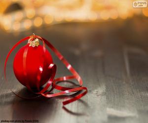 puzzel De bal en de band van Kerstmis