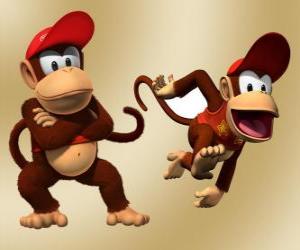 puzzel De chimpansee Diddy Kong, karakter in het videospel Donkey Kong