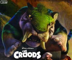 puzzel De groene tijger, een saber-tooth tiger van Croods