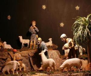 puzzel De herders van de kerststal karakters