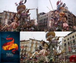 puzzel - De jager gejaagd - winnaar van de Fallas 2011. De Fallas-festival wordt gevierd van 15 tot 19 maart in Valencia, Spanje.