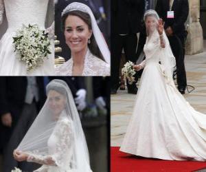 puzzel De jurk van Catherine Middleton