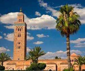 puzzel De Koutoubia-moskee, Marrakech, Marokko