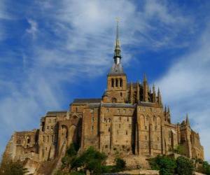 puzzel De Mont Saint Michel is een rotsachtig eiland in getijde waarin sprake is van een Franse gemeente van Normandië