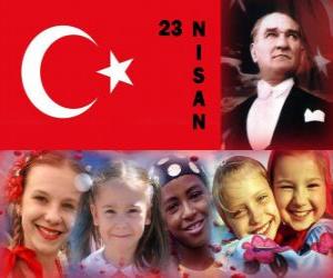 puzzel De nationale soevereiniteit en Kinderdag is te houden in Turkije, elke 23 april