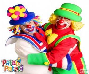 puzzel De omhelzing van de clowns, Patatí en Patatá