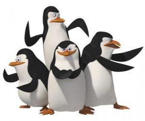 puzzel De pinguïns, Skipper, Kowalski, Rico en Private.