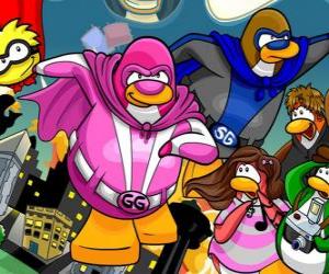puzzel De pinguïns superhelden uit de Club Penguin
