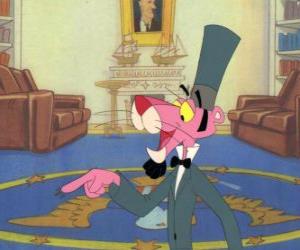 puzzel De Pink Panther met een elegante jurk