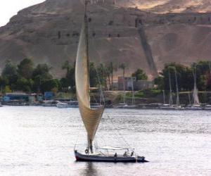puzzel De rivier de Nijl is de grootste rivier in Afrika, Egypte passeren
