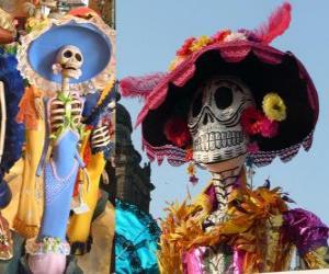 puzzel De schedel Catrina, een van de meest populaire Dag van de Doden in Mexico