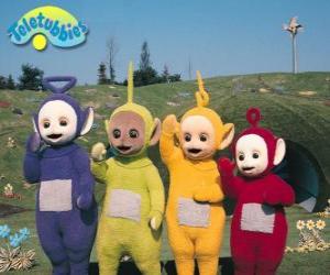 puzzel De Teletubbies: Laa-Laa, Tinky Winky, Po en Dipsy