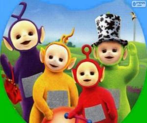 puzzel De Teletubbies: Tinky Winky, Laa-Laa, Po en Dipsy