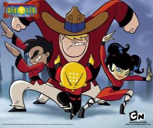 puzzel De vier jonge monniken, protagonisten van Xiaolin Showdown