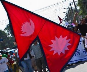 puzzel De vlag van Nepal