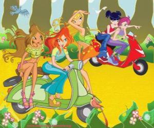 puzzel De Winx Club motorfiets