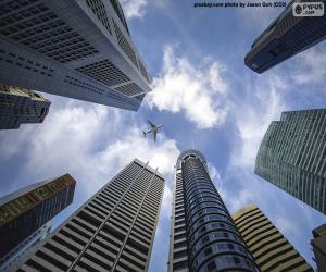 puzzel De wolkenkrabbers van Singapore