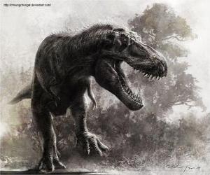 puzzel De Zhuchengtyrannus is een van de grootste vleesetende dinosauriërs