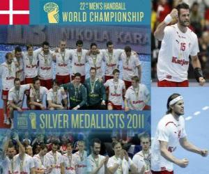 puzzel Denemarken Zilveren Medaille in de 2011 World Handbal