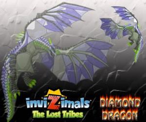 puzzel Diamond Dragon. Invizimals The Lost Tribes. Drak invizimal met hele lichaam bedekt met diamanten