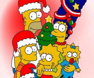 puzzel Die Simpsons wensen u een vrolijk kerstfeest