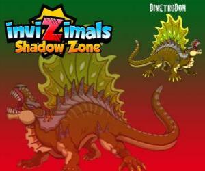 puzzel Dimetrodon. Invizimals Shadow Zone. Indrukwekkende jager reptiel die komt vanaf de leeftijd van de dinosauriërs