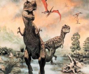 puzzel Dinosaurussen en pterodactylus
